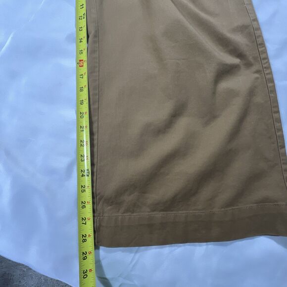 LOFT Pants Womens Large Brown Wide Leg Elastic Waist Pull On 100% Cotton - Picture 6 of 12